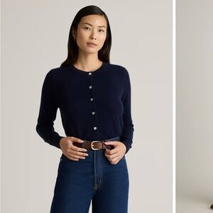 NWT Quince Navy Cashmere Cardigan